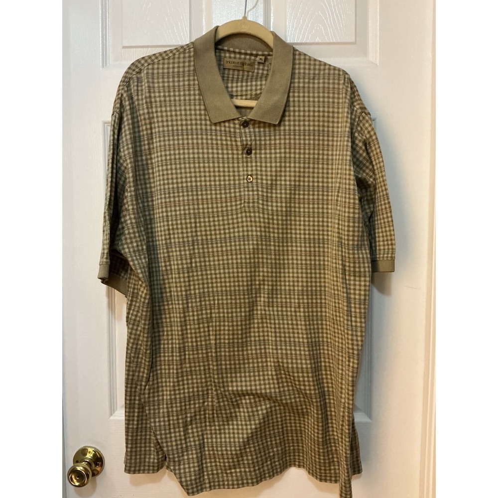 Tricots St Raphael Men Polo XL Beige Mercurized Cotton Short Sleeve Neutral Golf